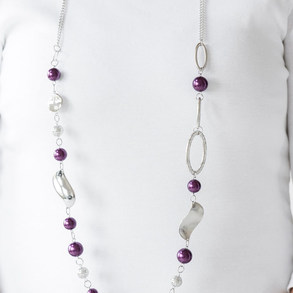 Paparazzi long purple necklace